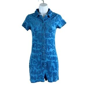 Jaded London Jumpsuit Womens Size 4 Blue Towelling Playsuit